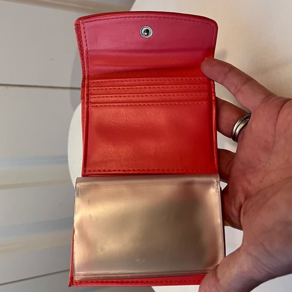 Vintage Buxton 1898 Genuine Leather Trifold Wallet Pink (Salmon) Snap/Zip/Credit - Picture 5 of 9